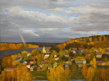 Golden autumn Peinture intitulée "Golden autumn" par Elena Krikunova, Œuvre d'art originale, Huile