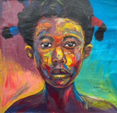 Schilderij getiteld "Expectation" door Timothy Olaniyi, Origineel Kunstwerk, Acryl