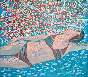 Pittura intitolato "Underwater Turquois…" da Alexandra Djokic, Opera d'arte originale, Acrilico
