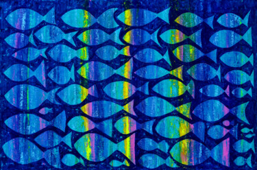 Fishes 2 Peinture intitulée "Fishes 2" par Denis Kuvayev, Œuvre d'art originale, Acrylique