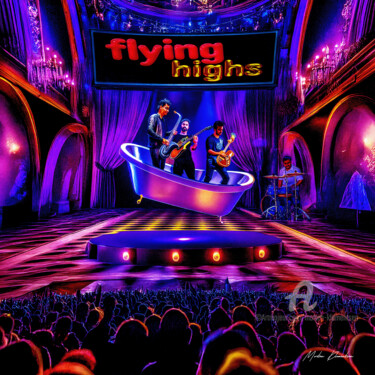 「FLYING HIGHS」というタイトルのデジタルアーツ Morten Klementsenによって, オリジナルのアートワーク, AI生成画像