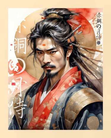 Digital Arts titled "Red Copper Moon Sam…" by Daniel Arrhakis, Original Artwork, Digital Painting