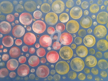 Painting titled "Bubbles" by Diana Editoiu, Original Artwork, Watercolor Mounted on Cardboard