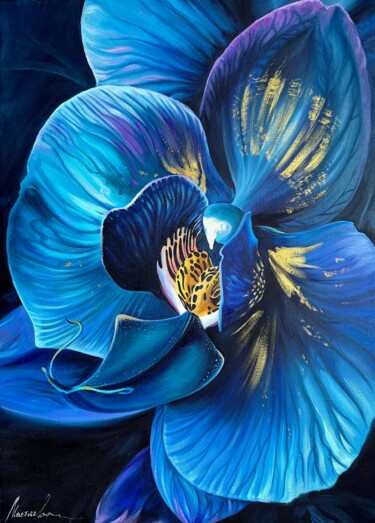 Pintura intitulada "Золотые сумерки" por Evgeniya Mastyaeva, Obras de arte originais, Óleo Montado em Painel de madeira