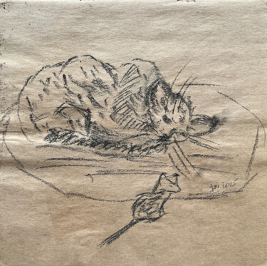 Drawing titled "a334 / Back to the…" by Leni Smoragdova, Original Artwork, Charcoal