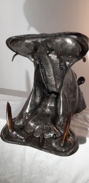 Sculpture intitulée "Hippopotame" par Emmanuel Guillon, Œuvre d'art originale, Métaux