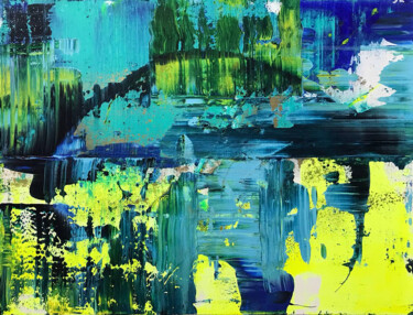 Painting titled "Bridge" by Olga Melezhik, Original Artwork, Acrylic Mounted on Wood Stretcher frame