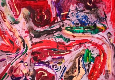 Schilderij getiteld "Abstract art on wal…" door Milto Sideris, Origineel Kunstwerk, Acryl
