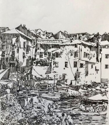Once Desenho intitulada "Once" por Aleksandra Ewa Nowak, Obras de arte originais, Tinta