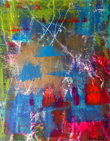 Pittura intitolato "Start" da Olga Melezhik, Opera d'arte originale, Acrilico Montato su Telaio per barella in legno