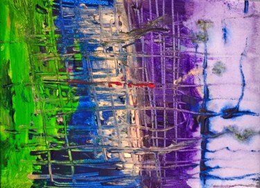 Painting titled "Abstract art on wal…" by Milto Sideris, Original Artwork, Acrylic