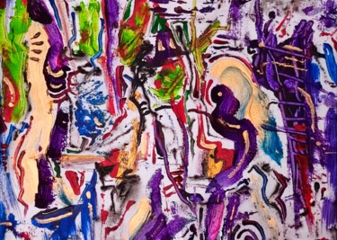 Painting titled "Abstract art on wal…" by Milto Sideris, Original Artwork, Acrylic