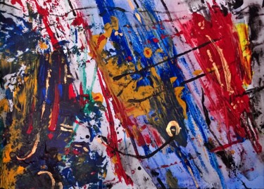 Painting titled "Abstract art on wal…" by Milto Sideris, Original Artwork, Acrylic