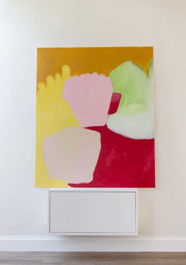 Peinture intitulée "Yellow Hand" par Zoran Marjanovic, Œuvre d'art originale, Huile Monté sur Châssis en bois