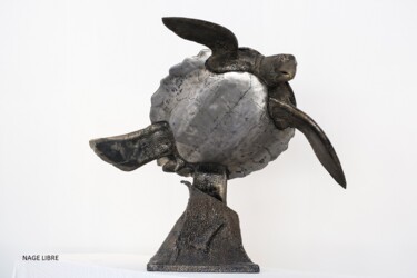 Escultura titulada "nage libre" por Emmanuel Guillon, Obra de arte original, Metales