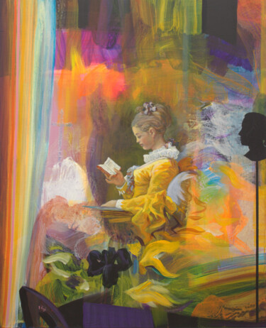 Peinture intitulée "Que lisais-tu que j…" par Francois Pagé, Œuvre d'art originale, Huile Monté sur Châssis en bois