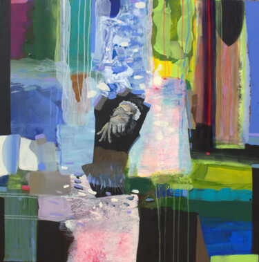Painting titled "Quand j'étais à l'é…" by Francois Pagé, Original Artwork, Oil Mounted on Wood Stretcher frame