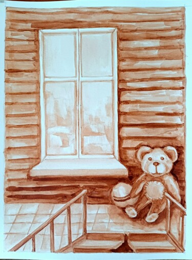 Pittura intitolato "The attic" da Joy, Opera d'arte originale, Acquarello