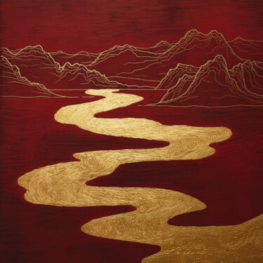 Le chemin d'or Digital Arts titled "Le chemin d'or" by Dinem, Original Artwork, AI generated image
