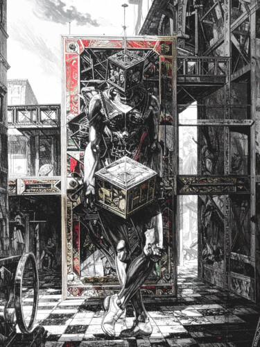 Les machines désirantes I Printmaking titled "Les machines désira…" by Lionel Morateur, Original Artwork, Digital Painting