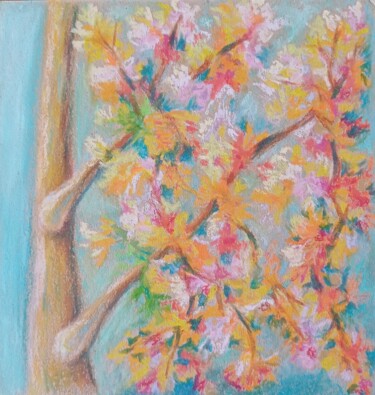 Painting titled "Blossom tree" by Joy, Original Artwork, Pastel