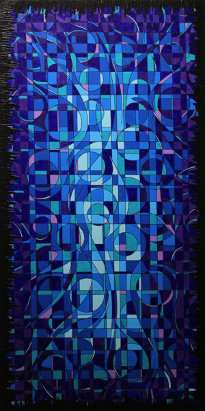 Fragmentation bleue Malerei mit dem Titel "Fragmentation bleue" von Jonathan Pradillon, Original-Kunstwerk, Acryl Auf Keilrahmen aus Holz montie…