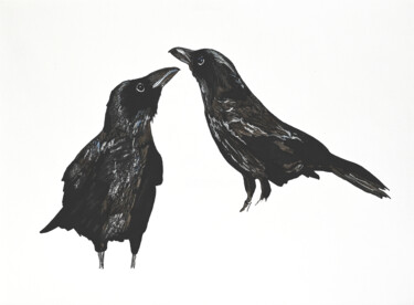 "Corbeaux Dessin 2" başlıklı Resim Aurelien Franck tarafından, Orijinal sanat, Mürekkep
