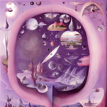 Digital Arts titled "Lilac Sunset" by Sofia Markina, Original Artwork, AI generated image