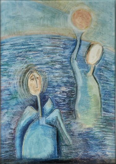 Painting titled "Sunrise" by Roxana Donisanu, Original Artwork, Pastel