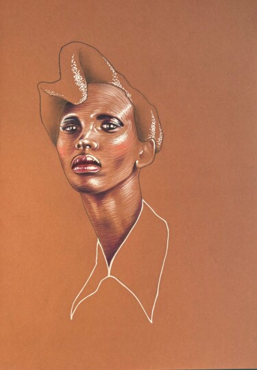 Drawing titled "Unknow" by Cécile Mordillo, Original Artwork, Pencil