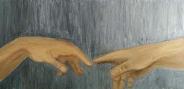 Peinture intitulée "The Creation of Ada…" par Leandro Monsieur, Œuvre d'art originale, Huile Monté sur Châssis en bois