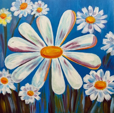 Daisies, summer 제목이 "Daisies, summer"인 미술작품 Nadezhda Dvornikova로, 원작, 아크릴