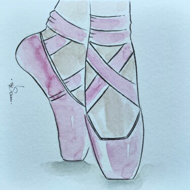 En Pointe 绘画 标题为“En Pointe” 由Oksana Navara, 原创艺术品, 水彩