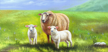 Innocent Gazes Painting titled "Innocent Gazes" by Shahen Aleksandryan, Original Artwork, Oil Mounted on Wood Stretcher frame