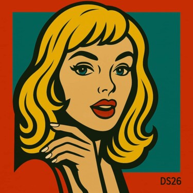 绘画 标题为“Beauté blonde, sile…” 由Ds 26, 原创艺术品, 数字油画
