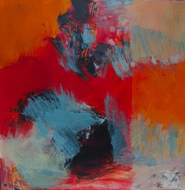 Peinture intitulée "Orange" par Alyssa Pasquier, Œuvre d'art originale, Acrylique Monté sur Châssis en bois