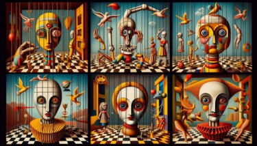 Digital Arts titled "PUPPETZ 007" by Karavix, Original Artwork, AI generated image