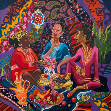 Peinture intitulée "Sisterhood of Cultu…" par Kseniia Barvinko, Œuvre d'art originale, Acrylique Monté sur Châssis en bois