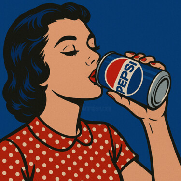 Schilderij getiteld "Pepsi Girl" door Ds 26, Origineel Kunstwerk, Digitaal Schilderwerk