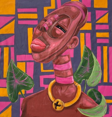 Schilderij getiteld "Carbon" door Ahmed Partey, Origineel Kunstwerk, Acryl