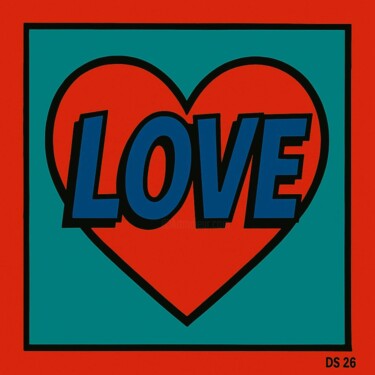 Schilderij getiteld "Love Heart" door Ds 26, Origineel Kunstwerk, Digitaal Schilderwerk