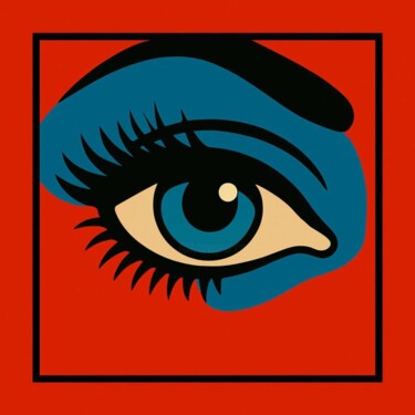 绘画 标题为“Bleu Eyes” 由Ds 26, 原创艺术品, 数字油画