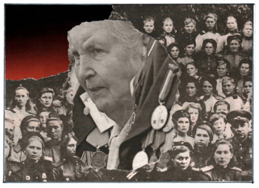 Collages titled "Female veteran" by Aleksei Zuev, Original Artwork, Collages