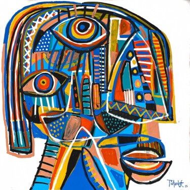 Retrato en fondo blanco "Retrato en fondo bl…" başlıklı Tablo Enrique Pichardo tarafından, Orijinal sanat, Akrilik