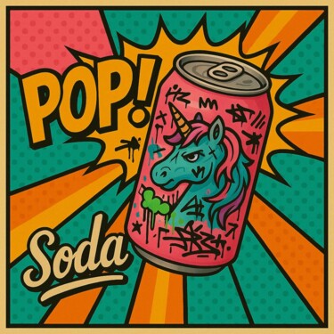 Картина под названием "Pop Soda" - Ds 26, Подлинное произведение искусства, Цифровая живопись