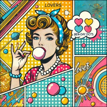 Schilderij getiteld "Pop Girl Day" door Ds 26, Origineel Kunstwerk, Digitaal Schilderwerk