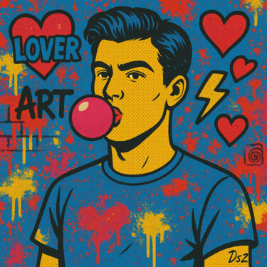Schilderij getiteld "Boy Lover" door Ds 26, Origineel Kunstwerk, Digitaal Schilderwerk