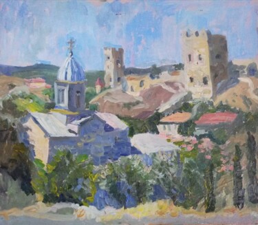 Pintura intitulada "Церковь в Феодосии" por Sofia Rycanova, Obras de arte originais, Óleo