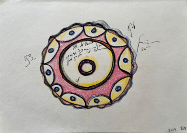 Desenho intitulada "a%tl / Donut - {$M}" por Leni Smoragdova, Obras de arte originais, Lápis