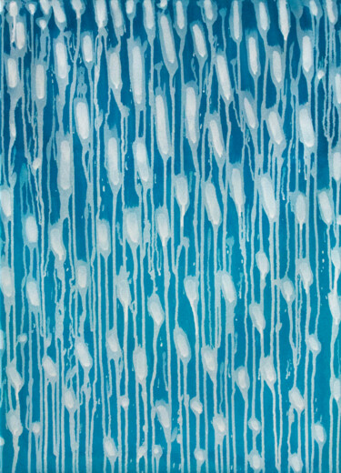 绘画 标题为“Turquoise Blue” 由Petr Johan Marek, 原创艺术品, 油 安装在木质担架架上